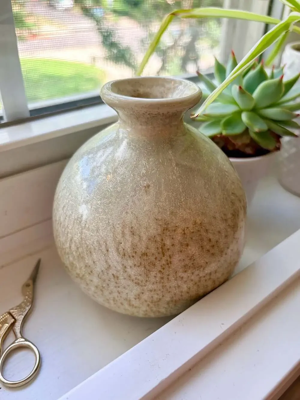Small Studio Pottery Crystalline Glazed Bud Vase